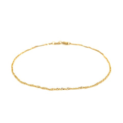 14k Yellow Gold Singapore Bracelet (1.10 mm)