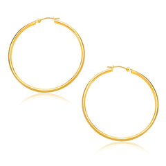 14k Yellow Gold Polished Hoop Earrings (1.5x30mm)