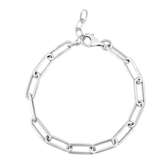 Sterling Silver Wide Paperclip Chain Bracelet (5.90 mm)