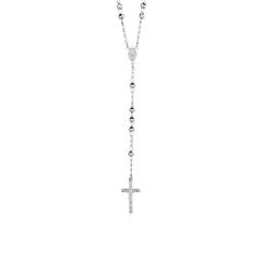 Rosary Chain and Large Bead Necklace in Sterling Silver