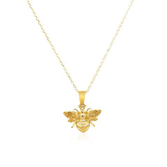 14K Yellow Gold Bee Necklace