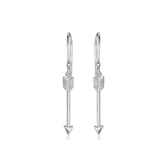 Sterling Silver Polished and Textured Arrow Earrings