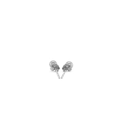 14k White Gold Round Stud Earrings (4mm)