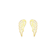 14k Yellow Gold Polished Wing Post Earrings