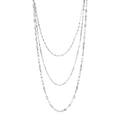 Sterling Silver Three Strand Marina Link Necklace